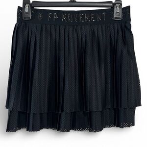 Free People Movement Black Pleated Mesh Tennis Skirt Built In Shorts Size Small